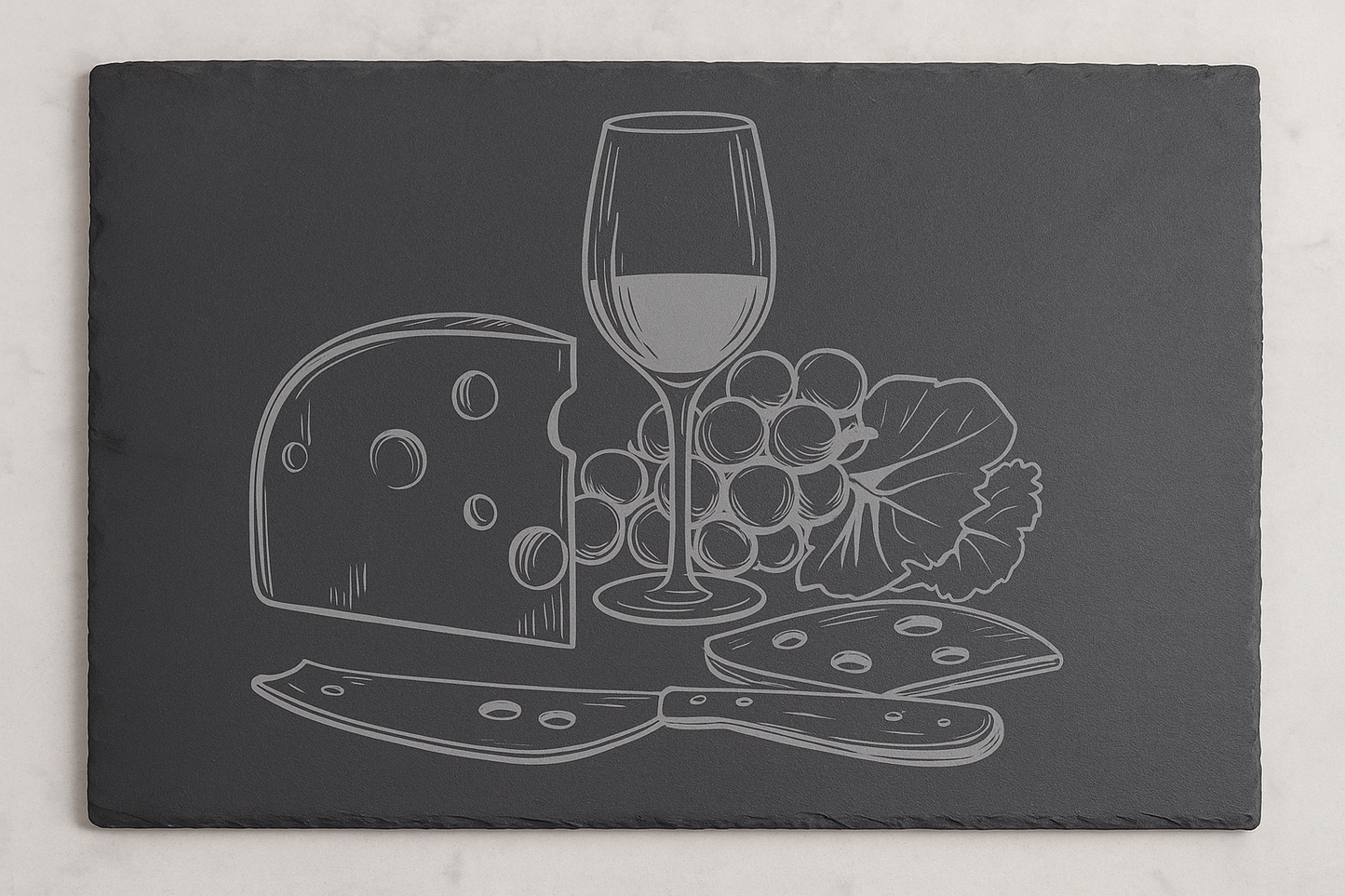 Wine & Cheese Slate Charcuterie Board