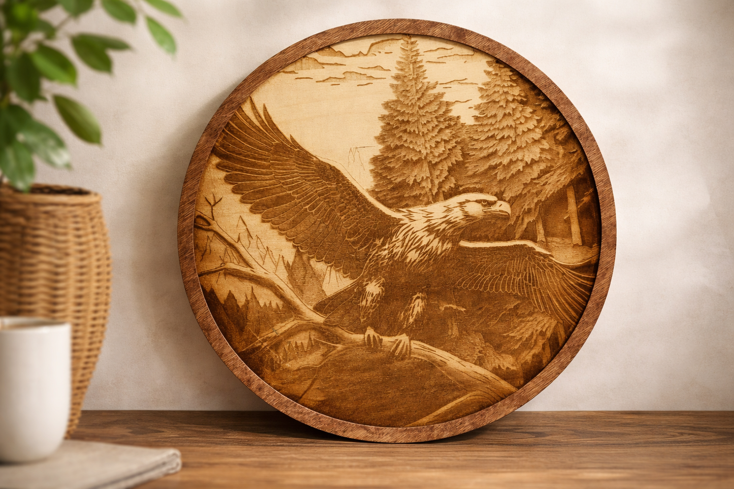 14 inch laser engraved American Eagle