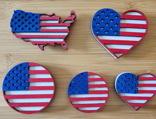 All-American Flag Magnets – Hand-Painted Patriotic Fridge Decor