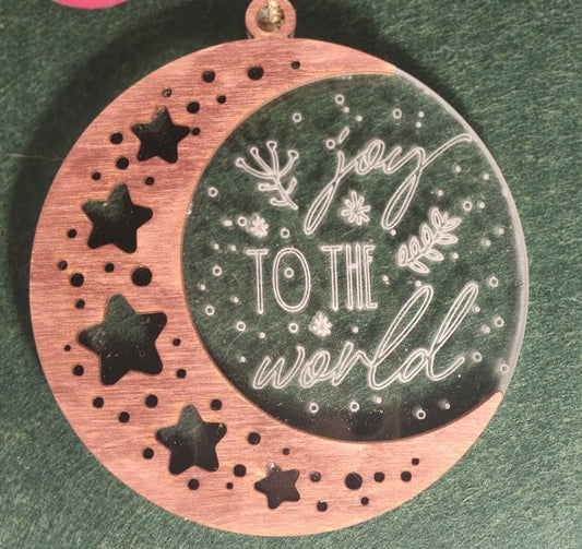 🌟 Joy to the World Ornament (Script Style)