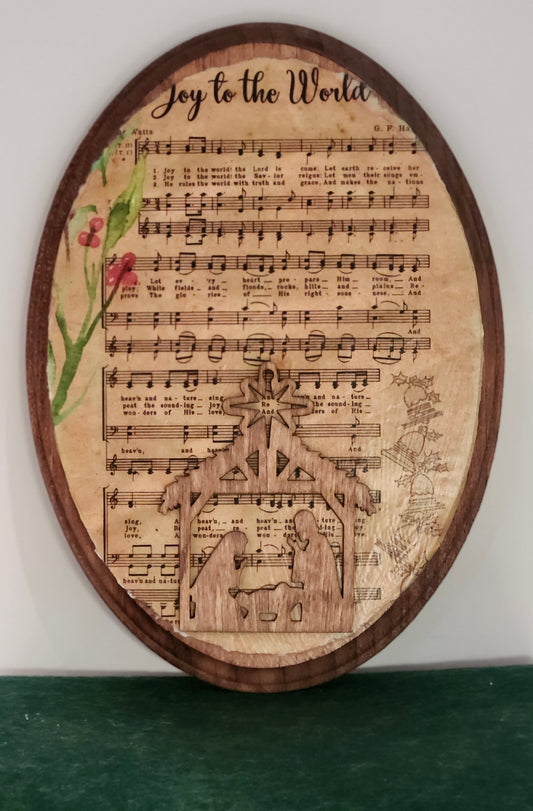 🎶 Joy to the World Nativity Plaque