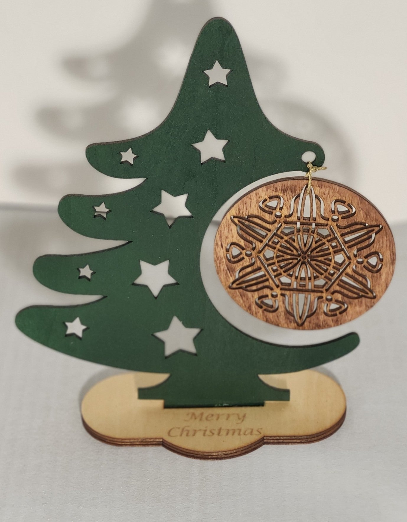 Wooden Christmas Tree with Ornament